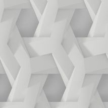 3D wallcovering wall Profhome 387211 hot embossed non-woven wallpaper smooth with geometric shapes matt grey white 5.33 m2 (57 ft2) - grey