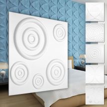 3D Wandpaneele aus pvc Kunststoff - weiße Wandverkleidung mit 3D Optik - Kringel Motive: 5 qm 20 Platten, HD079
