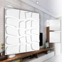 3D Wandpaneele aus pvc Kunststoff - weiße Wandverkleidung mit 3D Optik - Ziegel Motive: 5 qm 20 Platten, HD065