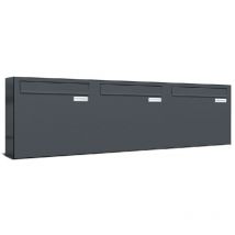 3er Briefkasten-Anlage Tür- Zaundurchwurf ral 7016 Anthrazit