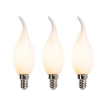 E14 dimmbare LED Lampen F35 – 3er Set – 3W – 250 Lumen – 2350 Kelvin – matt – 20.000 Stunden Brenndauer