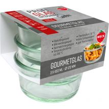 3er Set Gastropack 450 ml Gourmetgläser Weck ohne Deckel 76125