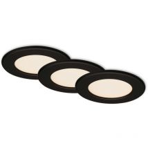 LED Einbauleuchte Ultraflach 3er Set 3000K 6W IP44 schwarz Ø11,5cm Briloner