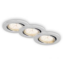 Led Einbauleuchte 3er Set dimmbar schwenkbar IP23 GU10 Ø8,6cm 5W alu Brilo ner