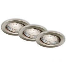 LED Einbauleuchten dimmbar 3er Set GU10 5W silber Metall Ø8,6cm IP23 Briloner