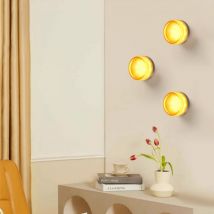 3er Set Moderne Wandleuchte Led Runde Wandlampe Kreative Deckenleuchte Warmweißes Licht Orange Ø13.5cm