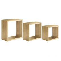 Ahd Amazing Home Design - Set mit 3 modernen Wandregalen, Würfelregal Incubo Slim - Natur
