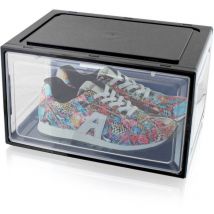 Schwarze Schuhbox Stapelbar Aufbewahrungsbox Kunststoffbox Schuhkasten Schuhkarton Schuhorganizer bis Gr.47