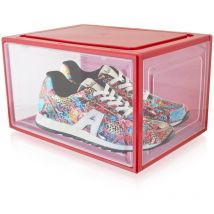 Rote Schuhbox Stapelbar Aufbewahrungsbox Kunststoffbox Schuhkasten Schuhkarton Schuhorganizer bis Gr.47