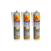 Sika - 3er-Set flex-142 Crystal clear Kittkleber - Transparent - 290 ml