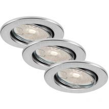 LED Einbauleuchten 3er Set dimmbar schwenkbar GU10 5,5W Metall Ø8,6cm Briloner