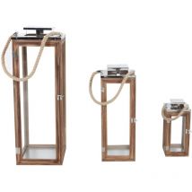 3er xxl Holz-Laternen Set braun-DMC8137