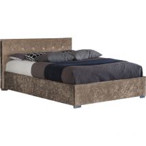 Comfy Living - 5ft Crushed Velvet Ottoman Bed Frame in Brown