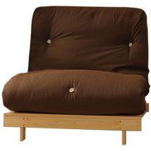 Comfy Living - 2ft6 Wooden Futon Set Frame and Mattress in Chocolate