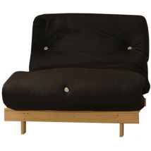 2ft6 Wooden Futon Set Frame and Mattress in Black