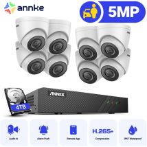 3K Kit Caméra de Surveillance Extérieure Filaire avec Détection de Personnes/Véhicule, Kit Vidéo Surveillance avec 4To 6MP nvr et 8 x 3K Caméra ip