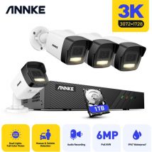 Annke - 3K Kit Caméra de Surveillance PoE 8CH nvr 4X 5MP Intelligente Double Lumière Caméra Enregistrement 24h/7j Système de Sécurité PoE Vidéo 1TB