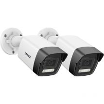 Annke - 3K PoE Caméra de Surveillance, 2 pcs PoE Caméras ip avec Projecteur Détection de Personnes/Véhicules en Extérieur, Vision Nocturne Couleur,