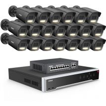3k Außen Überwachungskamera,32 Kanal Nvr Und 20x 5mp Poe Ip Kamera H.265+ Farbnachtsicht, Videoüberwachungsset,6tb Hdd - Annke