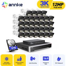 3K Außen Überwachungskamera,32 Kanal nvr und 32x 5MP PoE ip Kamera Bewegungserkennung, Farbnachtsicht, Videoüberwachungsset,6TB hdd - Annke