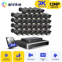 3K Außen Überwachungskamera,32 Kanal nvr und 32x 5MP PoE ip Kamera H.265+ Farbnachtsicht, Videoüberwachungsset,8TB hdd - Annke
