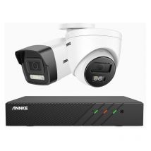 3K Videoüberwachungsset,8 Kanal mit 1 Bullet Kamera und 1 Tower Kamera Farbnachtsicht,1TB hdd - Annke