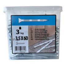 3KG pointe béton 3,5x60 fraisée striée zingué Viswood