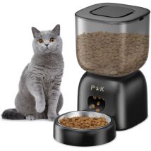 3l Distributeur Croquettes Chat Automatique, Autonomie De La Batterie Jusqu'à 180 Jours, Programme D'Alimentation Personnalisé, Enregistrement Vocal 