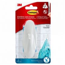 3M Crochet de grand design pour salle de bain Command l x l x h) 105 x 38 x 38 mm blanc Contenu: 1 pc(s) W288592