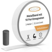 3m Metallband selbstklebend starke Haftung mit 10x Ferrit Magneten