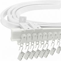 Treetalk - 3M Rail Rideaux Tringle Rideau Flexible Rail de Rideau Flexible avec 24 Crochet de rideau et 24 Poulie pour Balcon Baie Vitrée Salon