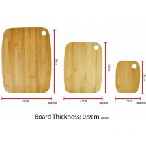 Asab - 3pc Bamboo Wooden Chopping Board Set Serving Platter Cutting Cheese Food Kitchen