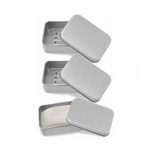 Serbia - 3pc Boîte à Savon en Aluminium, 3 Porte Savons avec égouttoir , Boite Metal, pour la Maison ou Les Voyages