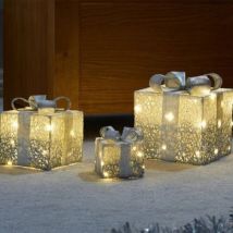 3pc LED Christmas Presents Lighting (Silver)