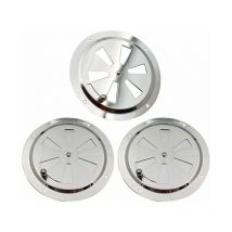 Cyslmuk - 3Pcs 125mm Round Ventilation Grille, Stainless Steel Ventilation Rosette Air Vent Grille, Adjustable Air Vent Opening Gill Fan, for