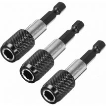 Osuper - 3pcs 6.35mm Hex Shank Magnetic Screwdriver Bit Holder Socket Screwdriver Bits for Quick Release Rod Length 60mm Chisea