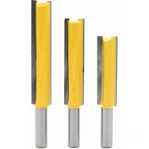 3Pcs 8mm Queue Fraises de Fraisage extra longues, Fraise à Bois Fraise Extra-longue Fraise droite à bout 8mm 1/2" 50.8mm, 8mm 1/2" 63mm, 8mm 1/2" 76mm
