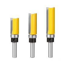 3Pcs 8mm Tige Fraise à Affleurer, Fraise à araser Fraise à Copier Avec Roulement Supérieur, Outils de Fraisage de Menuiserie-