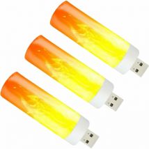 3Pcs Ampoules led à Effet de Flamme - Ambiance Chaleureuse Lumière led Effet Flamme - Ampoule à Flamme pour la Maison, Le Jardin, Le Camping,