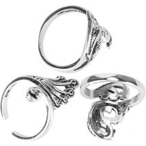 Ineasicer - 3Pcs Anneau de boucle de tricot réglable Anneau de boucle de crochet Guide de fil Porte-doigt Outils de couture