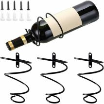 3PCS Casiers à Vin Muraux, Casier à vin Suspendu en Spirale, Présentoir de Bouteille de Boisson de Vin Rouge, pour Bar, Restaurant, Fête, Décoration