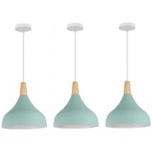 Wottes - 3Pcs Creativo Lampada a Sospensione Semplice E27 Illuminazione Interni Lampadario Camera Letto Soggiorno - Verde