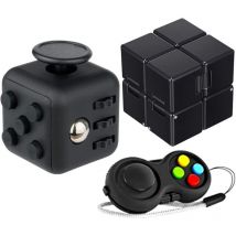 Sevengirl - 3Pcs Fidget Toy Cube Anti Stress Jouet Cube de l'infini,Fidget Pad, Controller Réducteur de Stress pour réduire Le Stress en Cas de
