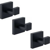 3pcs Matte Black Towel Hook, 304 Stainless Steel Robe Hook, Towel Holder, Modern Industrial Style Bathroom Wall Hook