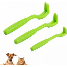 3PCS Pince à Tiques, Crochets à Tiques, Pièges à Tiques, Pièges à Tiques pour Chiens et Chats, élimination des Tiques et des Puces, Vert