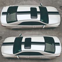 3pcs Universal Car Body Body Roof Hood Vinyl Stickers Engine Cover Stripe Decal Decoration (Black)