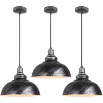 Norcks - 3PCS)Vintage Pendant Light Industrial Ceiling Light Classic Modern Chandelier Iron Metal Pendant Lights For Bar Cafe Office Silver