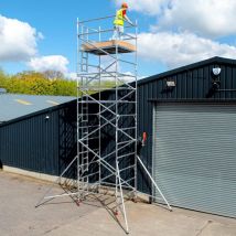 Bps Access Solutions - Industrial Scaffold Tower - Single Width 1.8m Long (6' x 2') - 3.7m (12'2) Working Height'