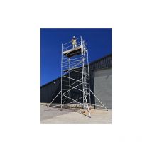 Bps Access Solutions - 3T Industrial Scaffold Tower, Width Double Width 1.45m x 2.5m Long (4' x 8'), Height 4.2m (13'9') Working Height