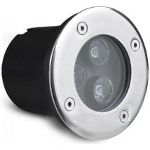 3W Faretto Incasso 3 led da Esterno 220v Segnapasso Calpestabile IP65 Bianco Caldo